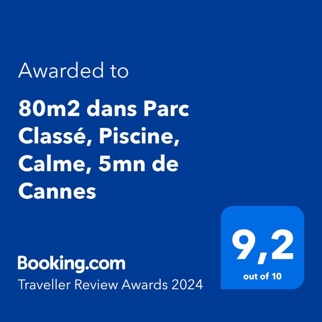 80M2 Dans Parc Classe, Piscine, Calme, 5Mn De Cannes Le Cannet Luaran gambar